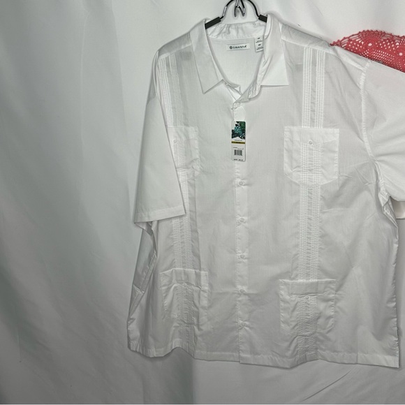 NWT Cubavera Four Pocket Guayabera Shirt Bright White - Picture 7 of 13